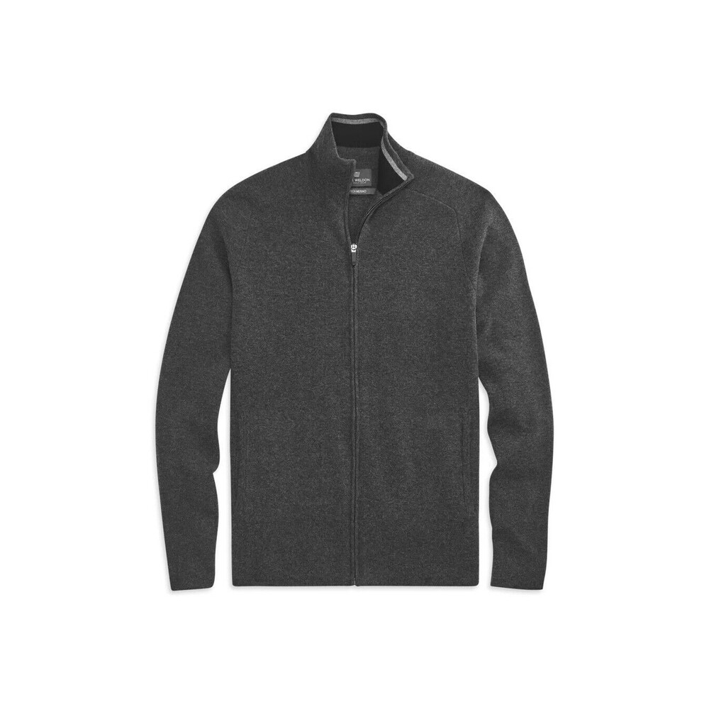Mack Weldon Tech Merino Full Zip Sweater Mens Gray Medium MSRP $188